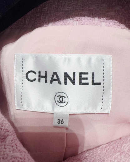 Chanel Tweed Coat Pink FR 36