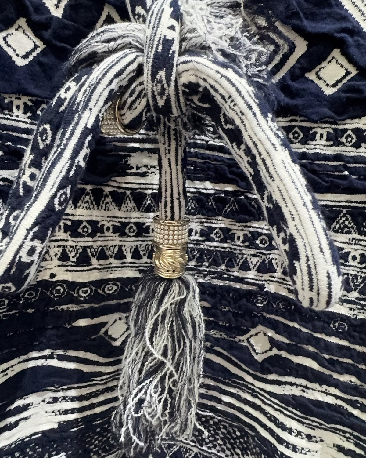 Chanel 18C Geometric-Print Wrap Mid-Length Dress Navy, White FR 40
