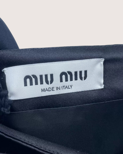 Miu Miu Velvet Bow Crop Top Black IT 38