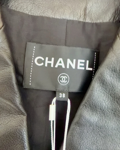 Chanel 24C Logo Cropped Jacket Black, Pink FR 38