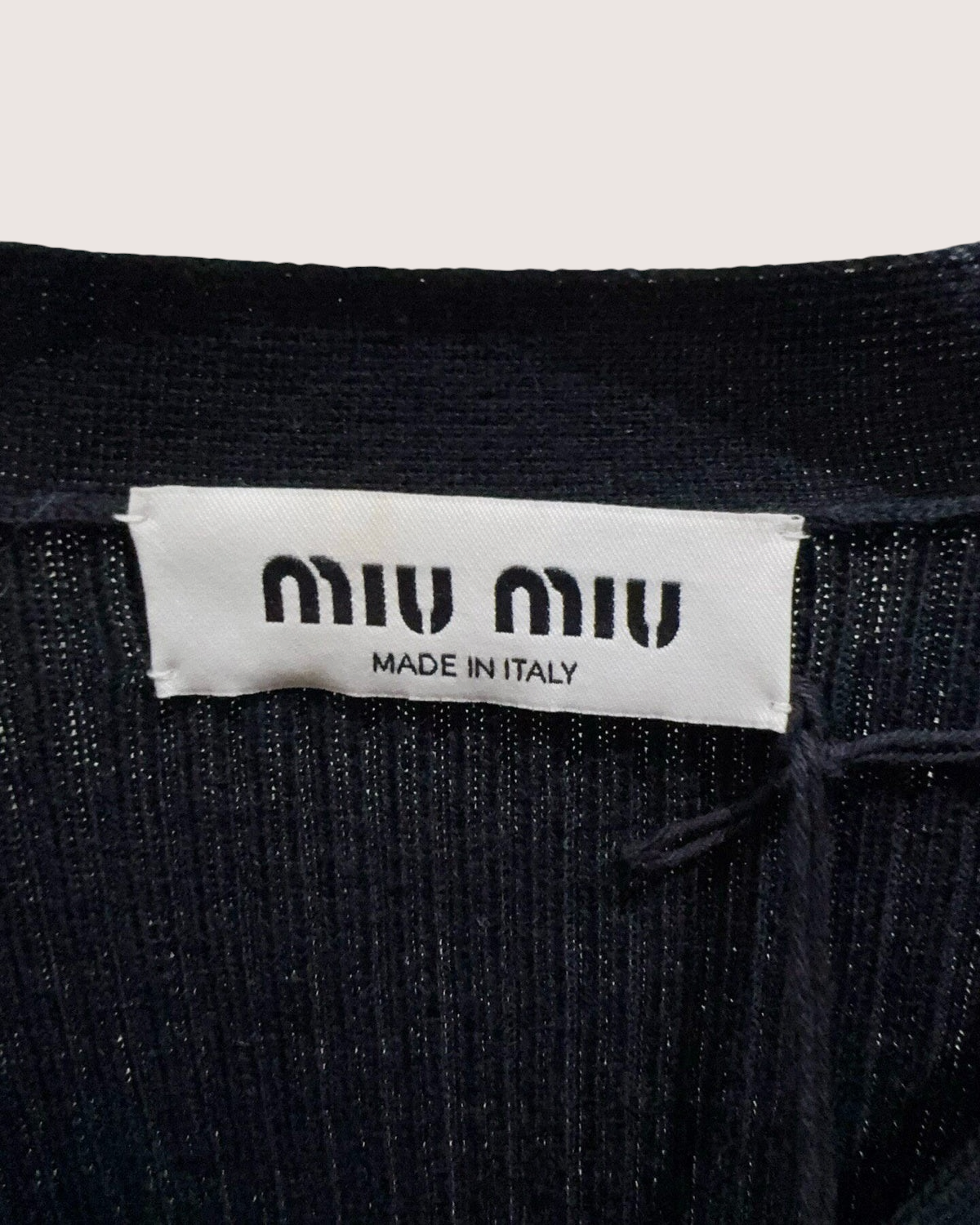Miu Miu Crystal-Embellished Cropped Cardigan Black