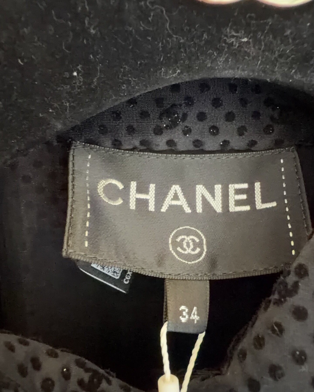 Chanel 24B CC Polka-Dot Shirt Black FR 34