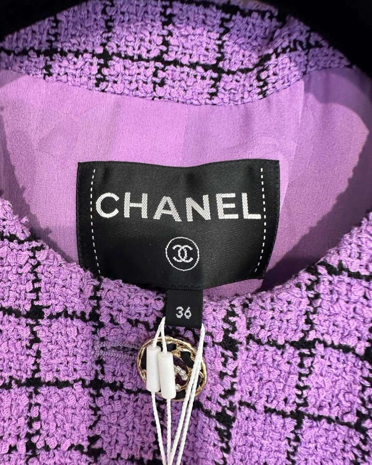 Chanel 22S Plaid Four-Pocket Tweed Jacket - view 4