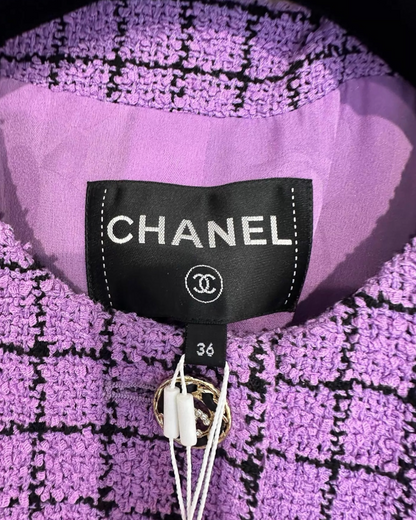 Chanel 22S Plaid Four-Pocket Tweed Jacket - view 4