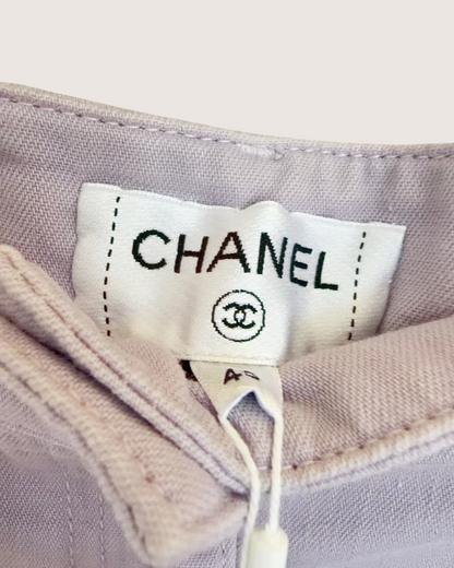 Chanel 26C Wide-Leg Denim Jeans Purple FR 40