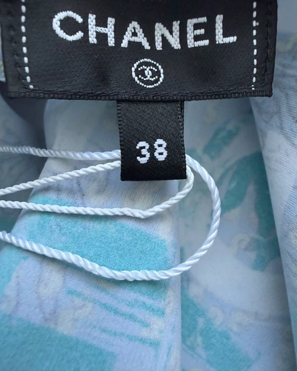 Chanel 26M Coco Beach Logo One-Piece Swimsuit Blue, Red, Multicolor FR 38