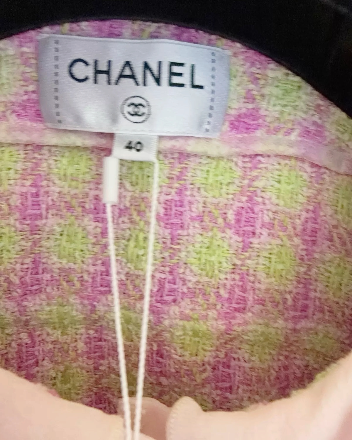 Chanel 25S Plaid Tweed Jacket Pink, Green FR 40