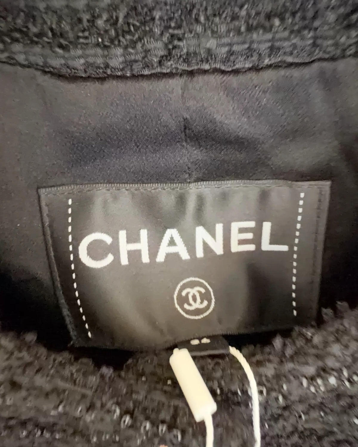 Chanel 23A Tweed Jacket Black FR 36