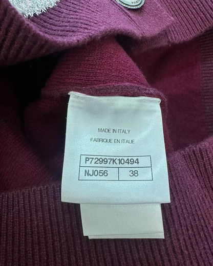 Chanel 22A CC Logo Sequin Cashmere Cardigan