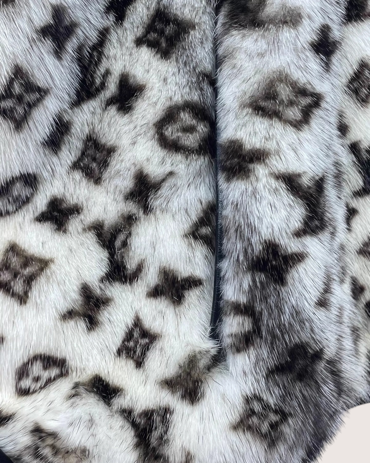 Louis Vuitton Monogram Mink Fur Jacket White, Black FR 34