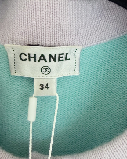 Chanel 24C Cashmere Cropped Cardigan Blue, Purple FR 34
