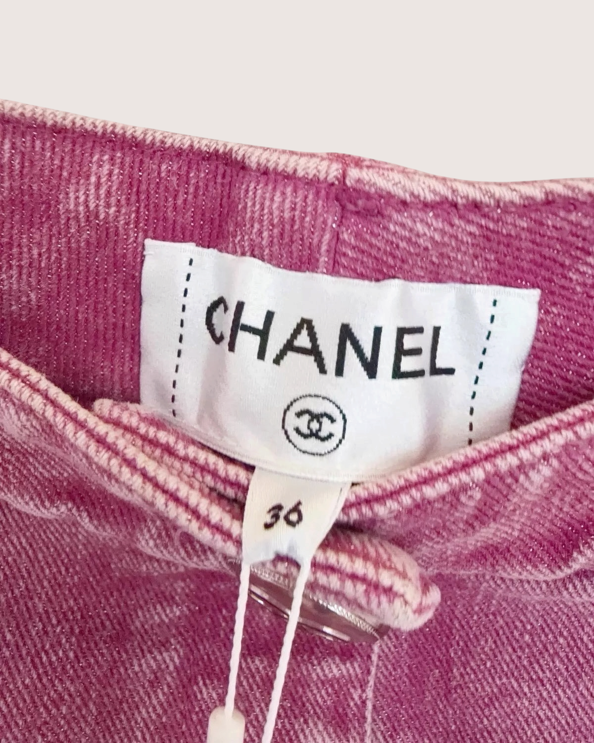 Chanel 23C Denim Mini Shorts