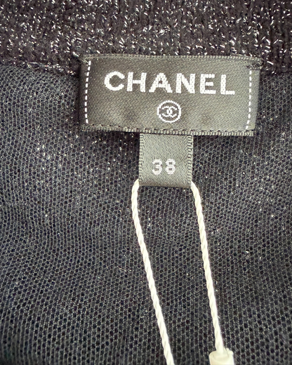 Chanel 22A Quilted Logo Cardigan Black, Multicolor FR 38