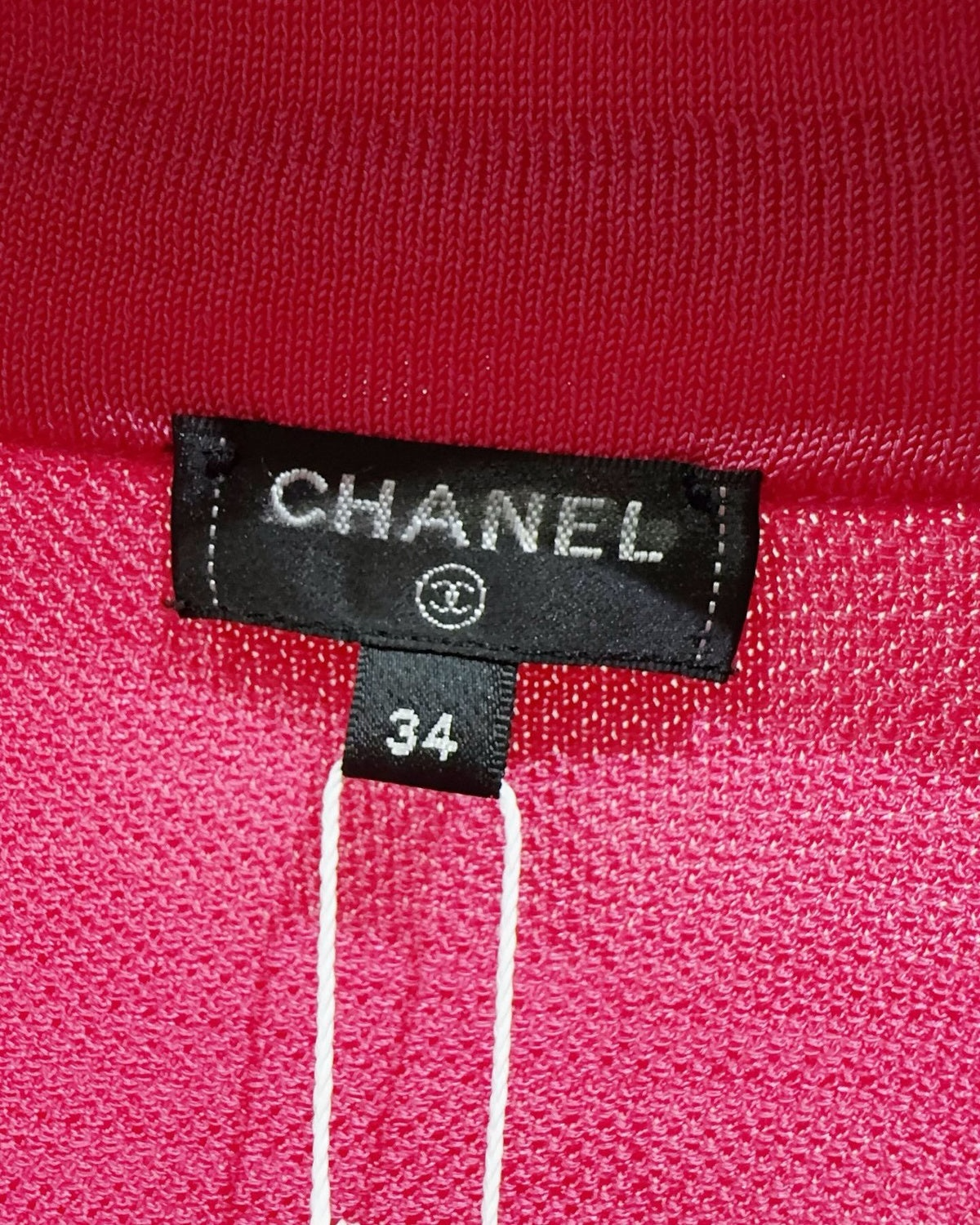 Chanel 21P Eyelet-Pocket Mid-Length Dress Pink FR 34