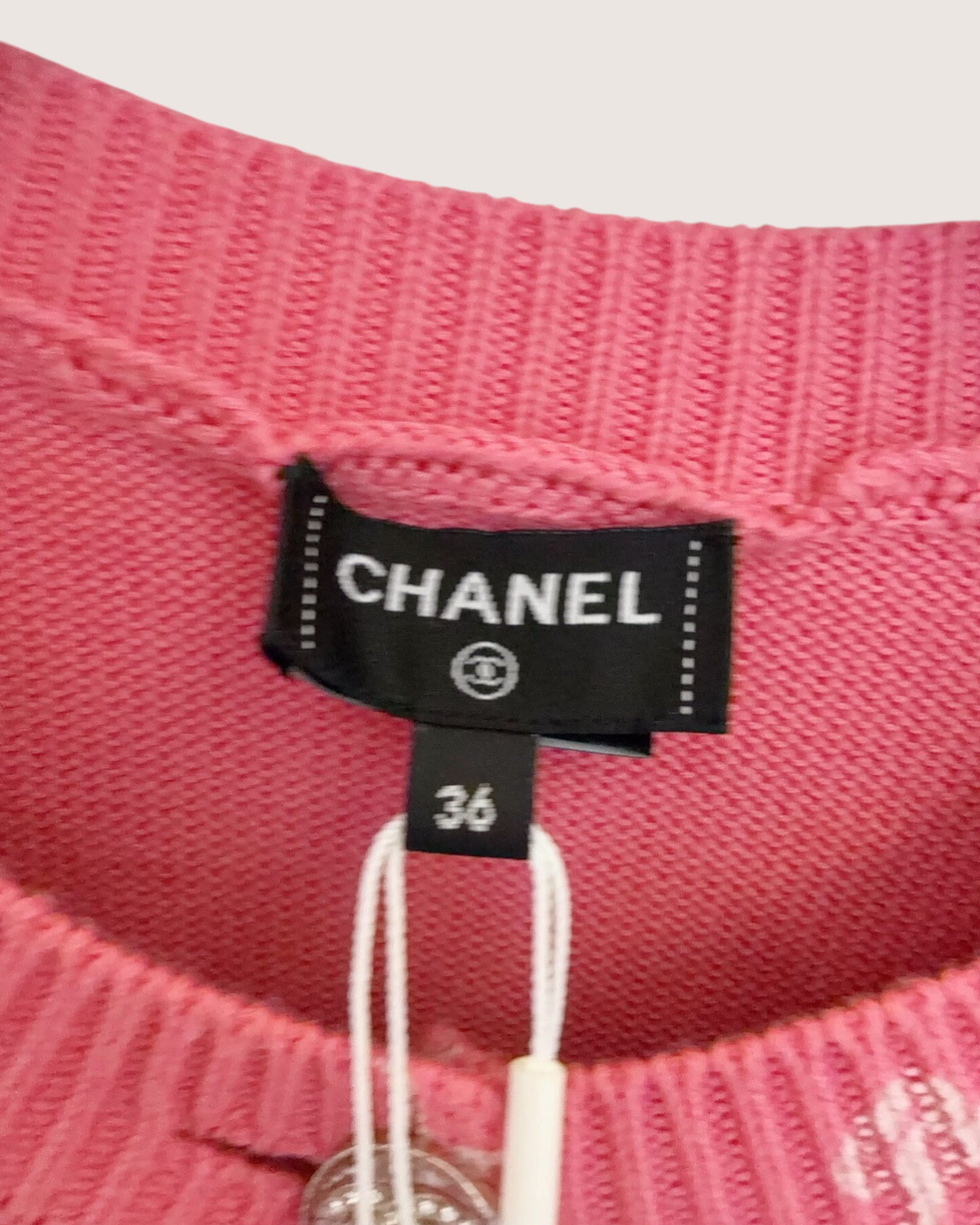 Chanel 23C Icons Cardigan Pink, White FR 36