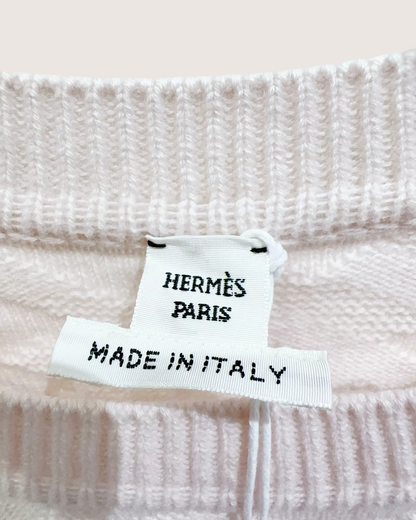 Hermès Wool Logo Sweater Pink FR 40