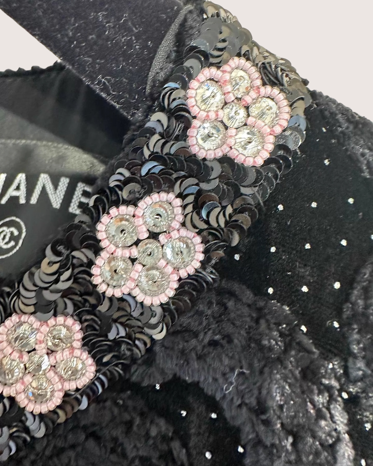 Chanel 23K Camellia Sequin-Trim Velvet Sweater - view 4