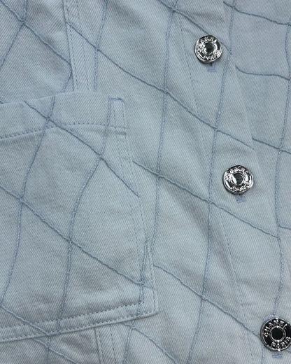 Chanel 26M Coco Beach Quilted Denim Mini Dress Blue