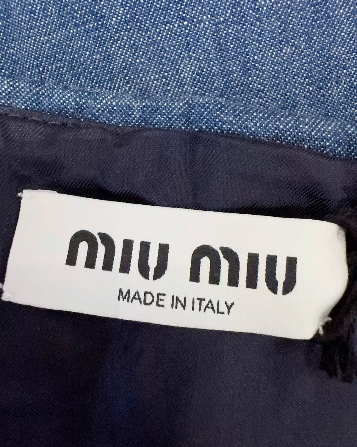 Miu Miu Denim Belted Mini Skirt Blue FR 38