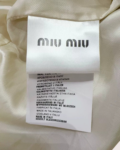 Miu Miu Leather Trench Coat Beige/Ecru FR 36