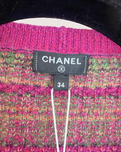 Chanel 18B Plaid Cashmere Cardigan