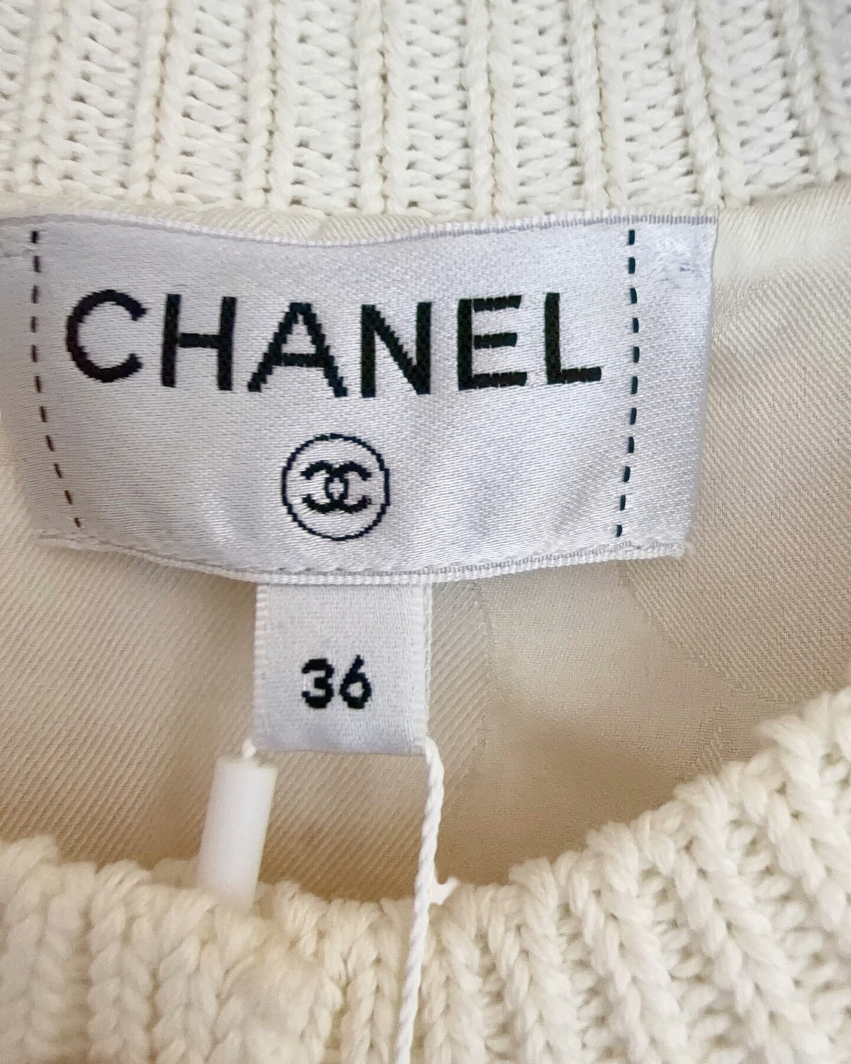 Chanel 21S Fringe Cardigan Beige/Ecru FR 36
