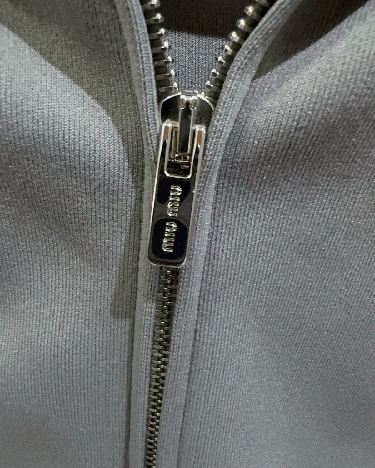 Miu Miu Zip-Up Track Jacket Grey FR 38