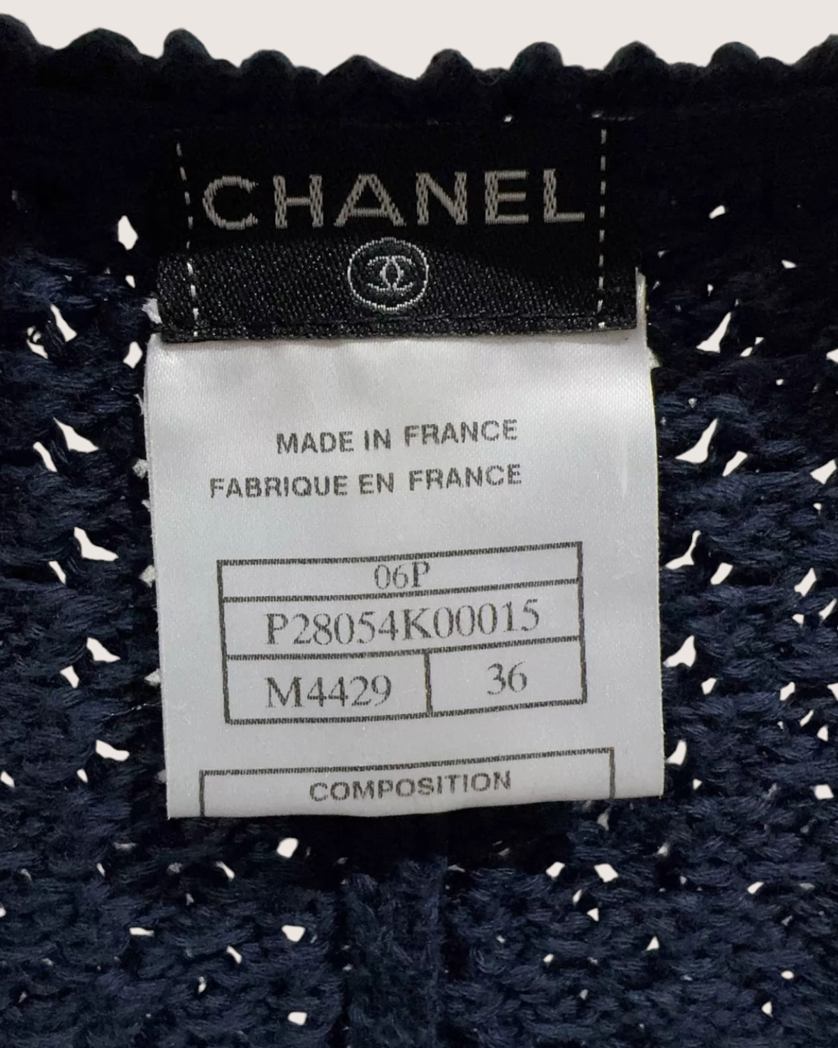 Chanel 06P Striped Cardigan Navy, White FR 36