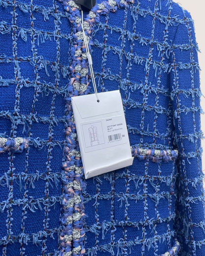 Chanel Four-Pocket Plaid Fringe Jacket - view 4