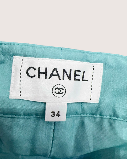 Chanel Tweed Shorts Blue, White FR 34