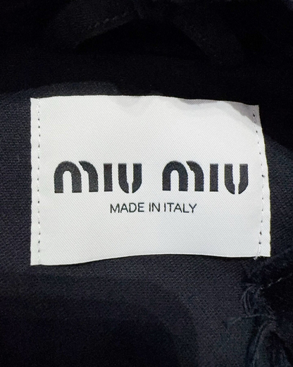 Miu Miu Cropped Velvet Jacket Black FR 38