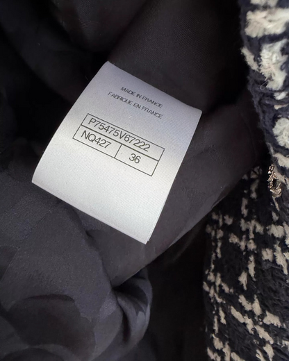 Chanel 23B Short-Sleeve Tweed Mini Dress
