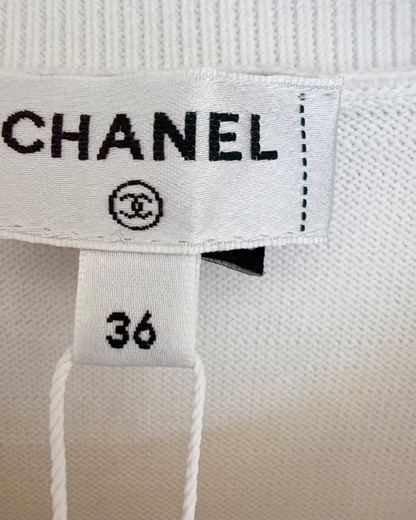 Chanel 24C Sequin Logo Sweater White, Pink, Multicolor FR 36