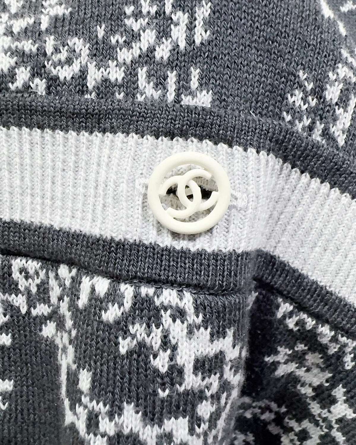Chanel 19P CC Floral Mini Dress Navy, White FR 38
