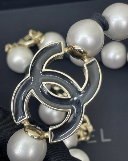 Chanel 25P CC Pearl Choker Necklace White ["One Size"]