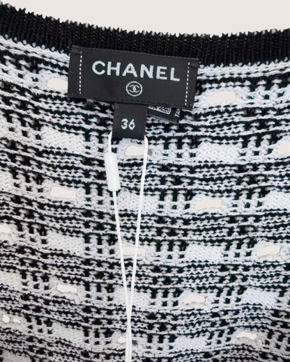 Chanel 25P Mini Dress White, Black FR 36