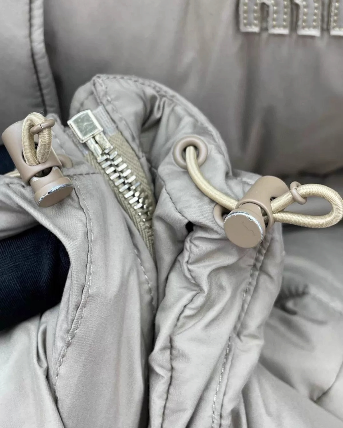 Miu Miu Down Puffer Jacket Beige/Ecru IT 40