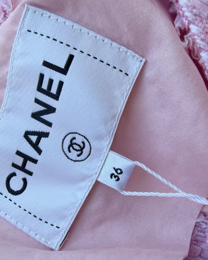 Chanel 21C Tweed Jacket Pink FR 36