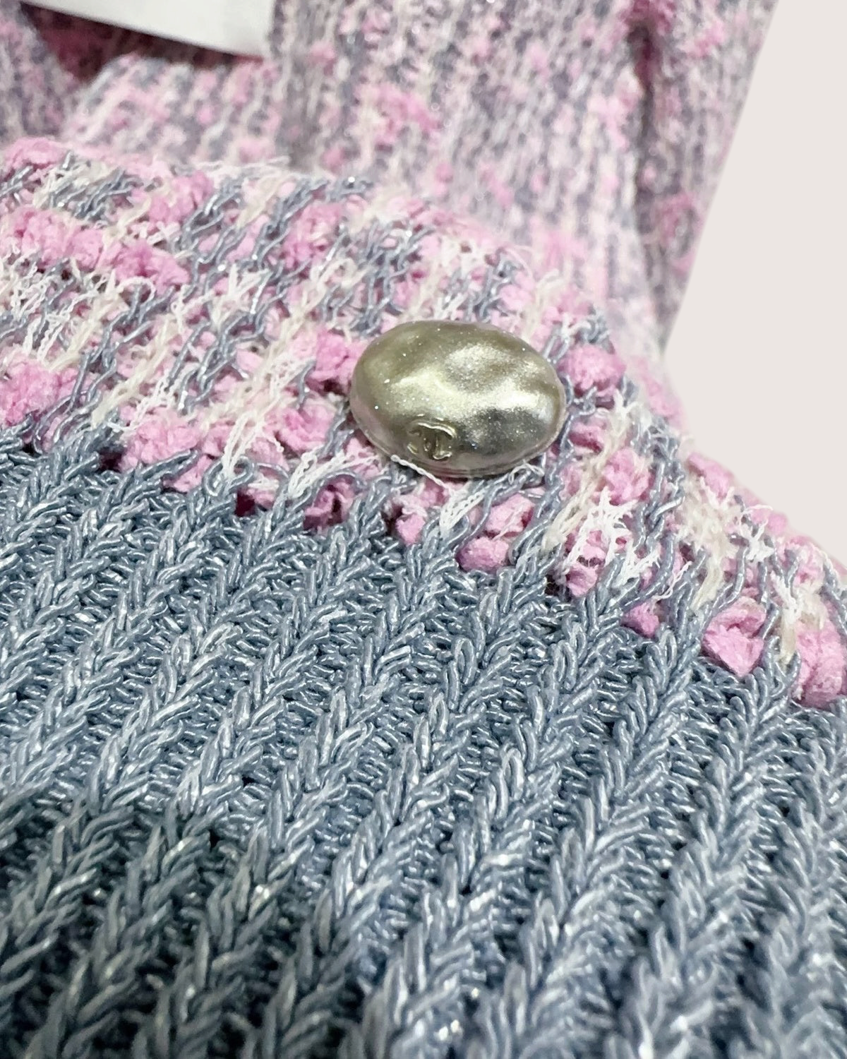Chanel Bouclé Sweater Pink, Blue, Multicolor FR 36