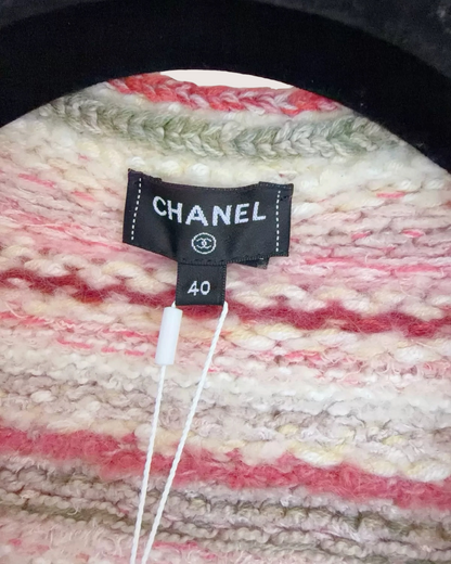 Chanel 24B Cashmere Striped Vest Pink, Beige/Ecru, Multicolor FR 40