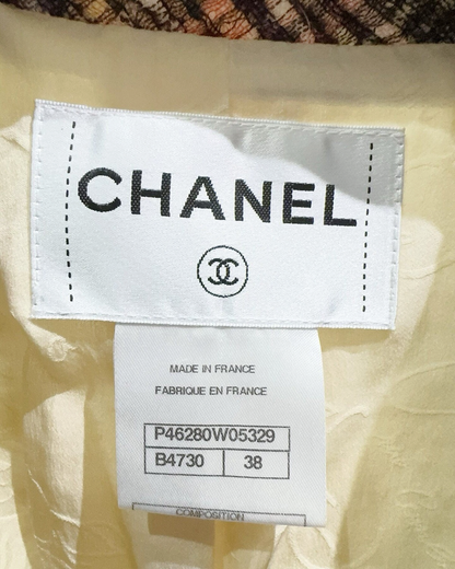 Chanel 12A Tweed Jacket Beige/Ecru, Navy, Multicolor FR 38