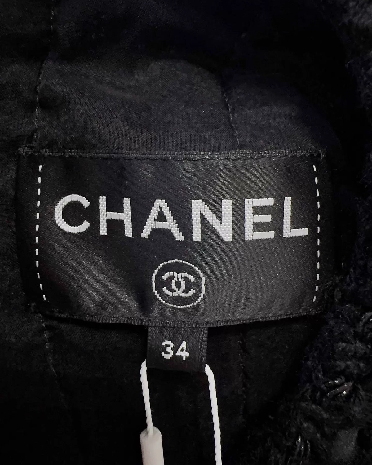 Chanel Tweed Mini Dress Black FR 34