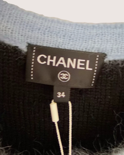 Chanel 24B Four-Pocket Wool Cardigan Black, Blue FR 34