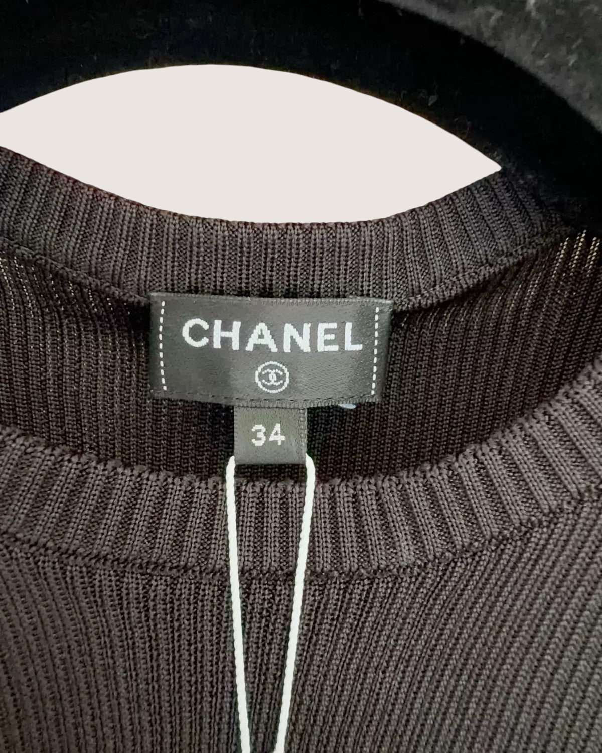 Chanel 23S CC Ruffle-Hem Vest Black FR 34