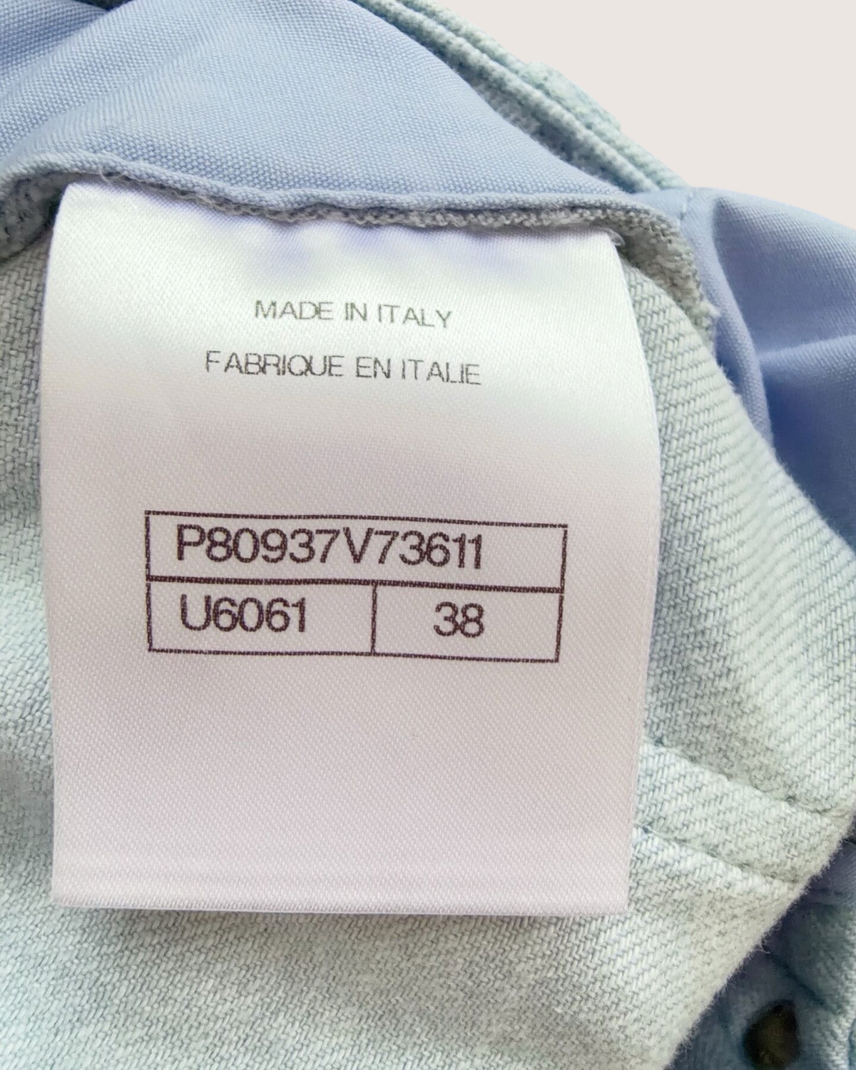 Chanel 26C Striped Denim Wide-Leg Jeans Blue, White FR 38