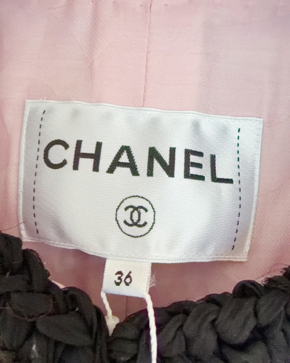 Chanel 22C Four-Pocket Tweed Jacket Pink, Black, White FR 36