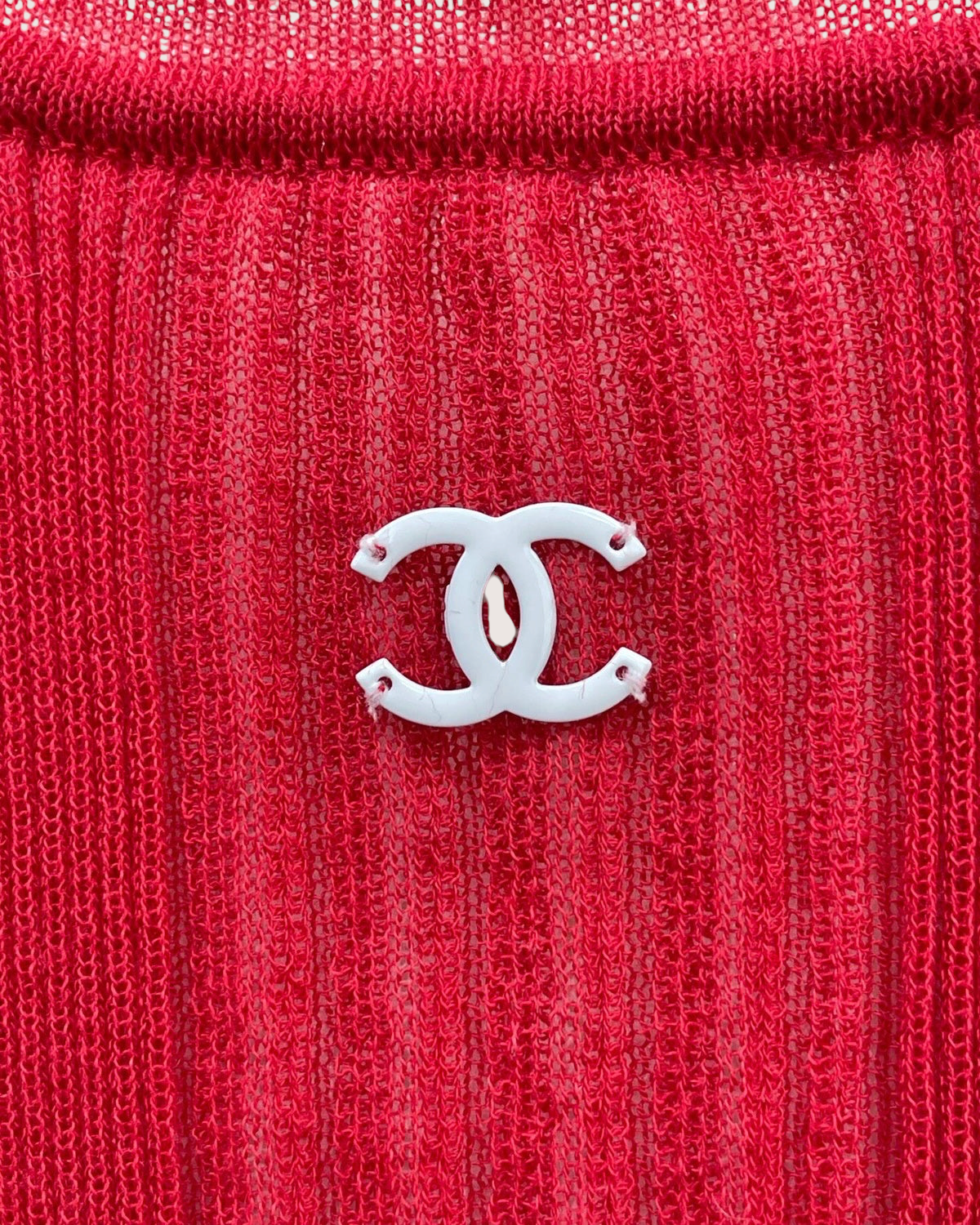 Chanel 26M Coco Beach CC Striped Tank Top Red FR 38