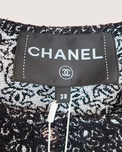 Chanel 25M Coco Beach Speckled Mini Dress Black, Silver FR 38