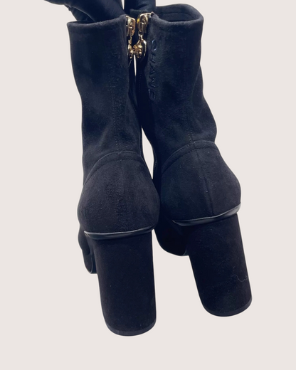Chanel 23B Suede Ankle Boots Black ["EU 35.5"]