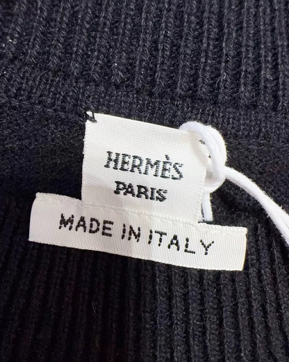 Hermès Star-Motif Knit Dress Black, White, Beige/Ecru FR 34